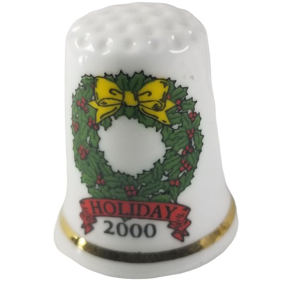 Vintage Lot of Six, Ceramic, Porcelain, and Metal Sewing Thimble Collection - Picture 6 of 15